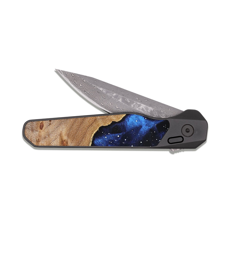 EDC Dark Damascus Wood Pocket Knife - Sergio (Cosmos, 831400)