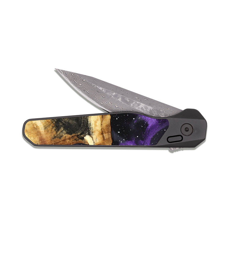 EDC Dark Damascus Wood Pocket Knife - Dillion (Cosmos, 831406)