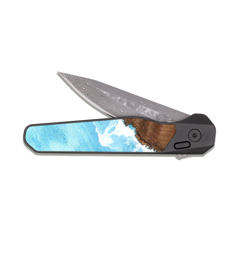 EDC Dark Damascus Wood Pocket Knife - Minta (Coastal, 831429)