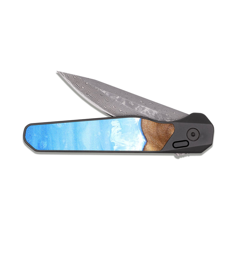 EDC Dark Damascus Wood Pocket Knife - Scout (Coastal, 831433)