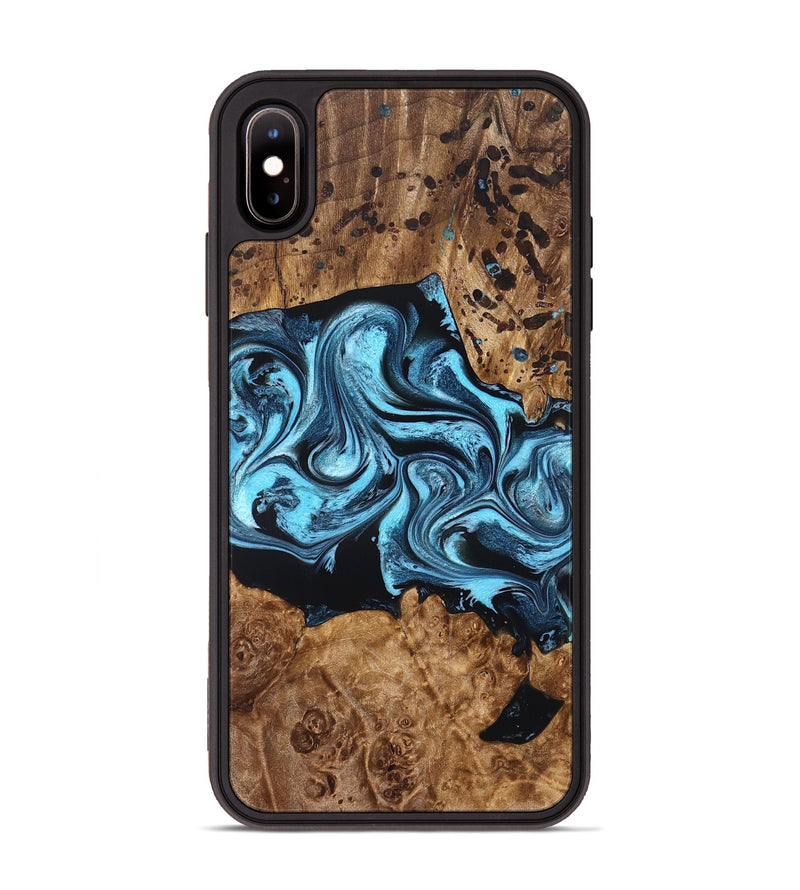 iPhone Xs Max Wood Phone Case - Haylie (Blue, 831454)