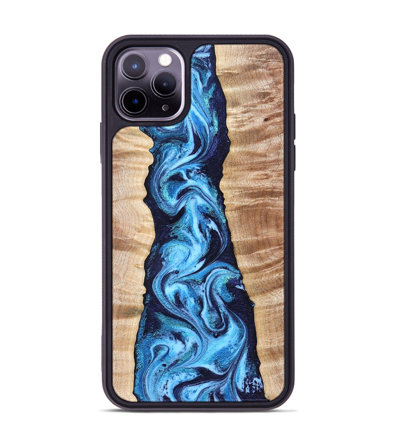 iPhone 11 Pro Max Wood Phone Case - Laney (Blue, 831459)