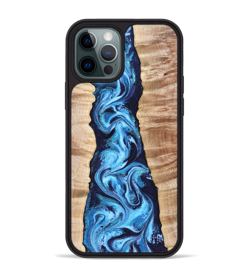 iPhone 12 Pro Max Wood Phone Case - Laney (Blue, 831459)