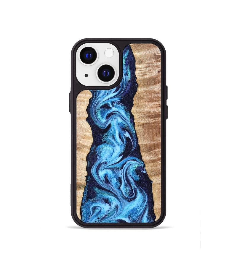iPhone 13 mini Wood Phone Case - Laney (Blue, 831459)