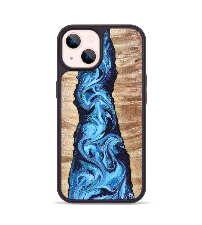 iPhone 14 Wood Phone Case - Laney (Blue, 831459)