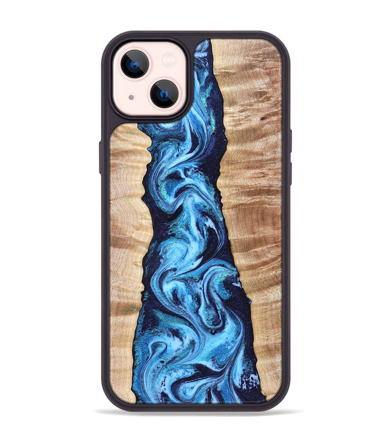 iPhone 14 Plus Wood Phone Case - Laney (Blue, 831459)