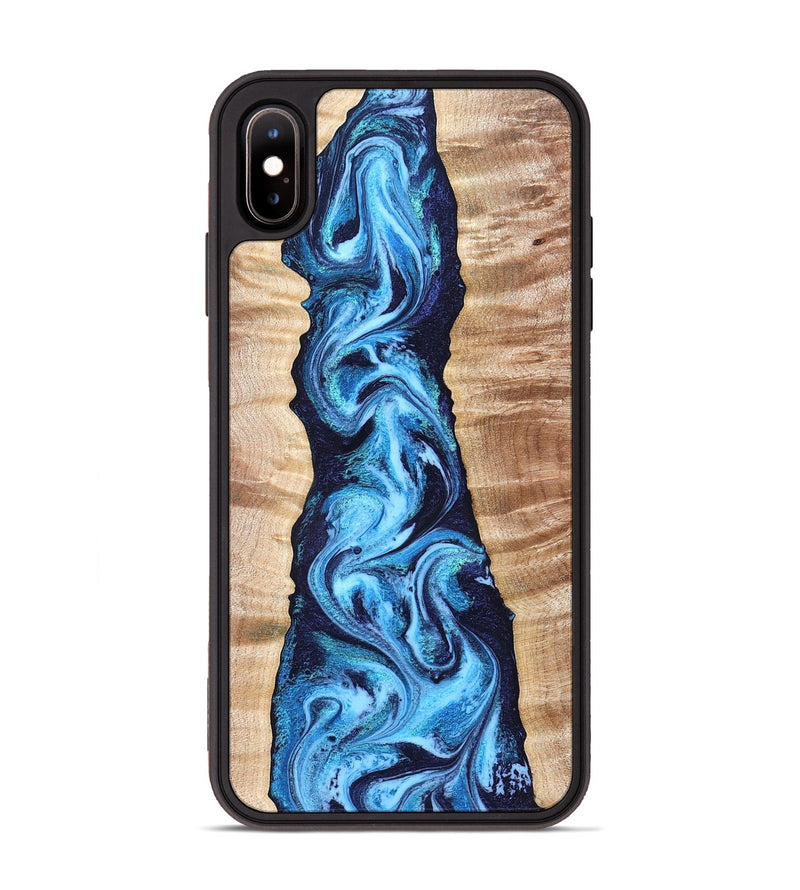 iPhone Xs Max Wood Phone Case - Laney (Blue, 831459)