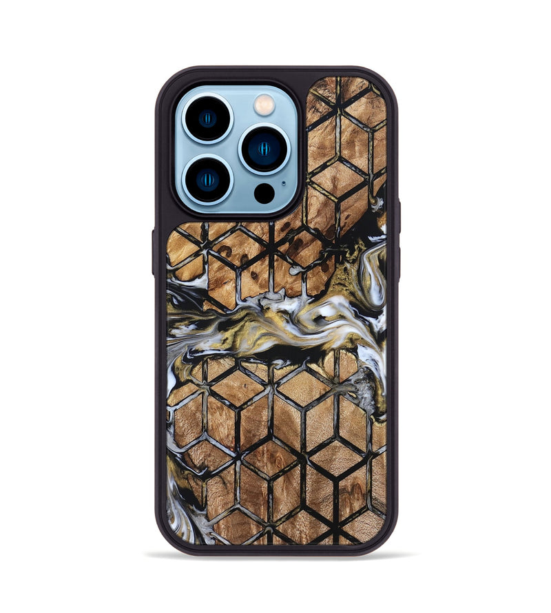 iPhone 14 Pro Wood Phone Case - Sina (Pattern, 831468)