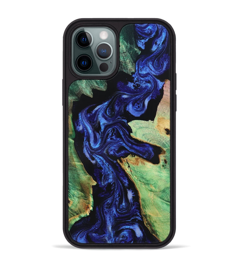 iPhone 12 Pro Max Wood Phone Case - Carley (Blue, 831473)