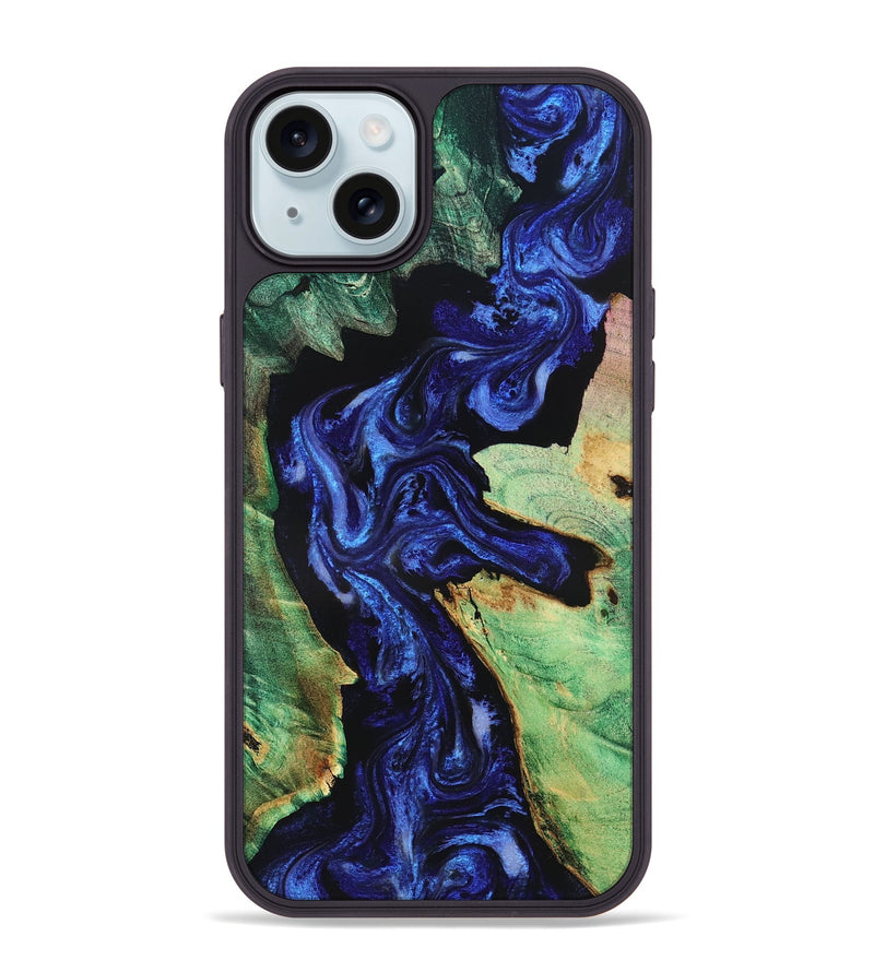 iPhone 15 Plus Wood Phone Case - Carley (Blue, 831473)