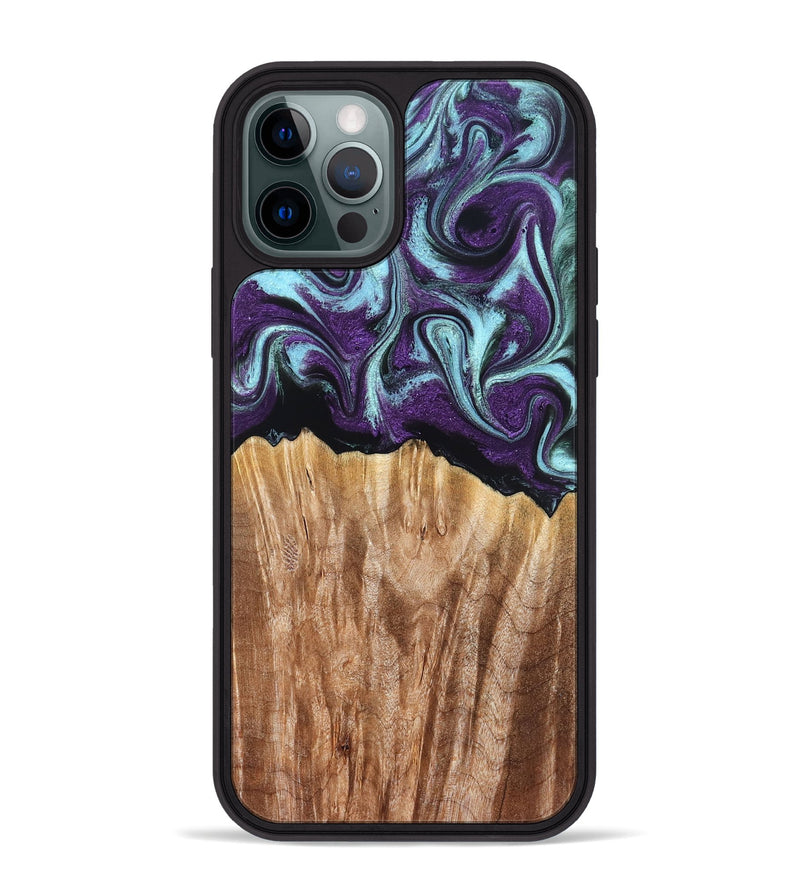 iPhone 12 Pro Max Wood Phone Case - Arch (Purple, 831477)