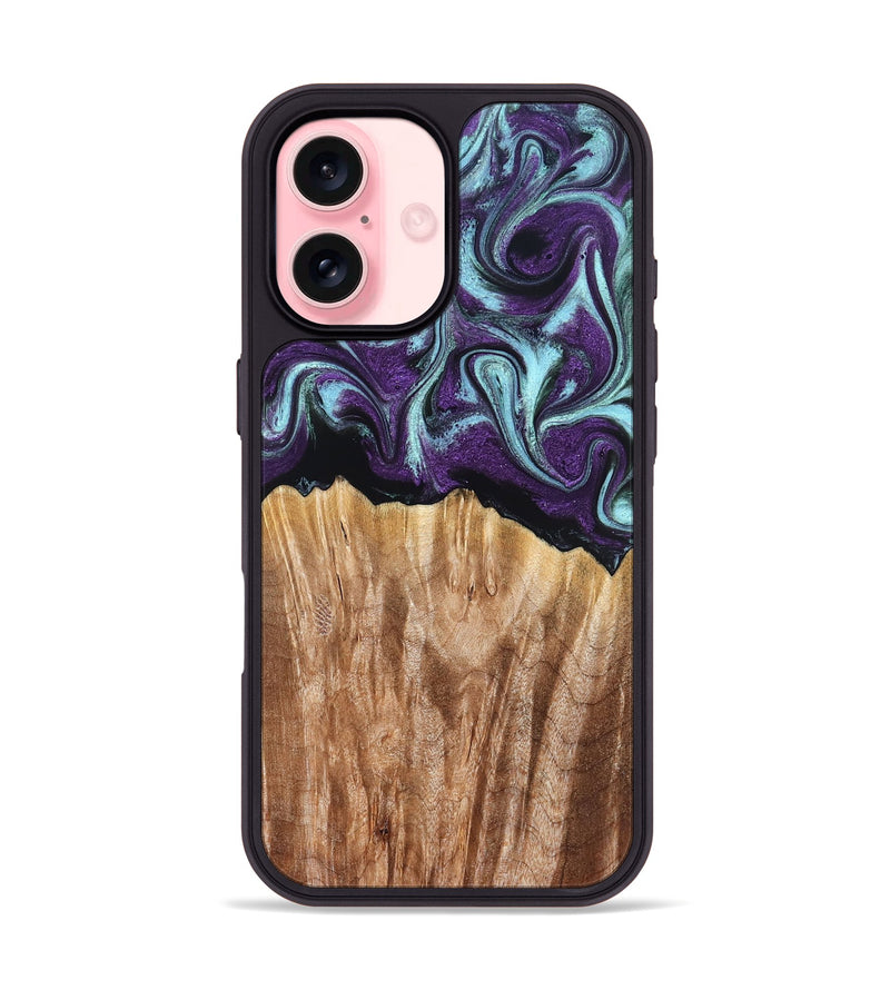 iPhone 16 Wood Phone Case - Arch (Purple, 831477)
