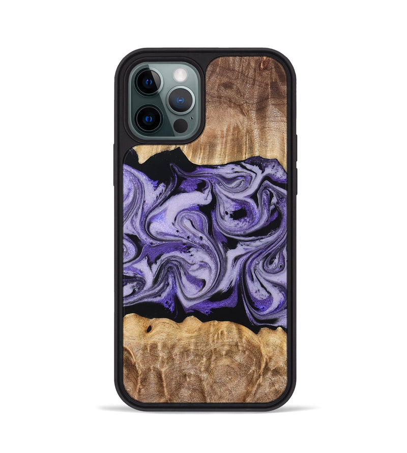 iPhone 12 Pro Wood Phone Case - Yuridia (Purple, 831478)