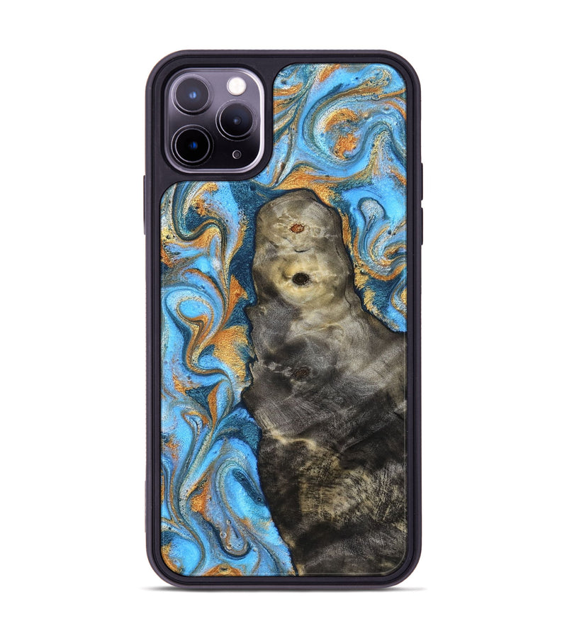 iPhone 11 Pro Max Wood Phone Case - Ike (Teal & Gold, 831481)