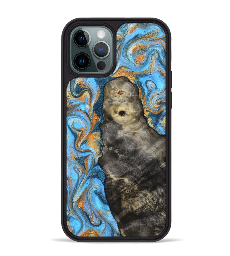 iPhone 12 Pro Max Wood Phone Case - Ike (Teal & Gold, 831481)
