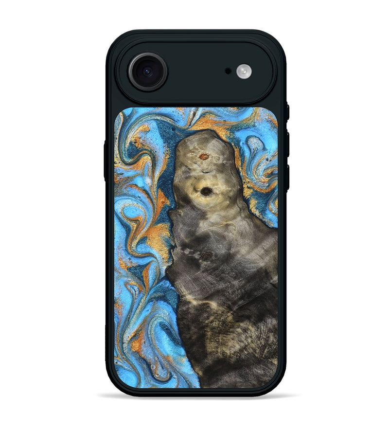 iPhone 17 Air Wood Phone Case - Ike (Teal & Gold, 831481)