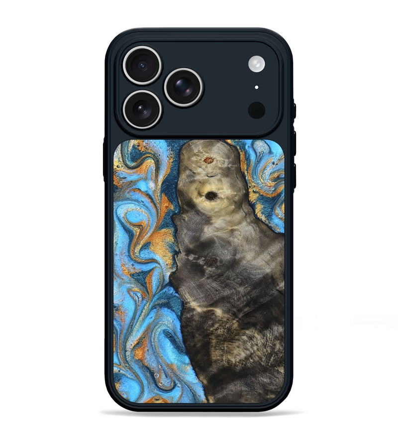 iPhone 17 Pro Max Wood Phone Case - Ike (Teal & Gold, 831481)