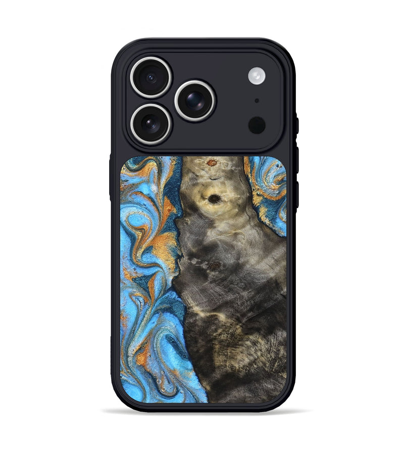 iPhone 17 Pro Wood Phone Case - Ike (Teal & Gold, 831481)