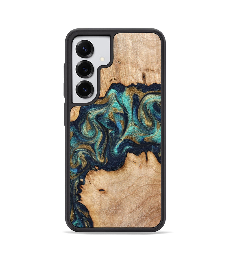 Galaxy S25 Wood Phone Case - Waldo (Teal & Gold, 831482)