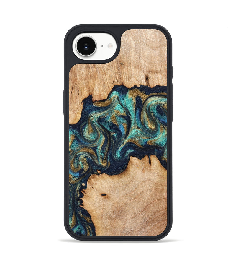 iPhone 17e Wood Phone Case - Waldo (Teal & Gold, 831482)