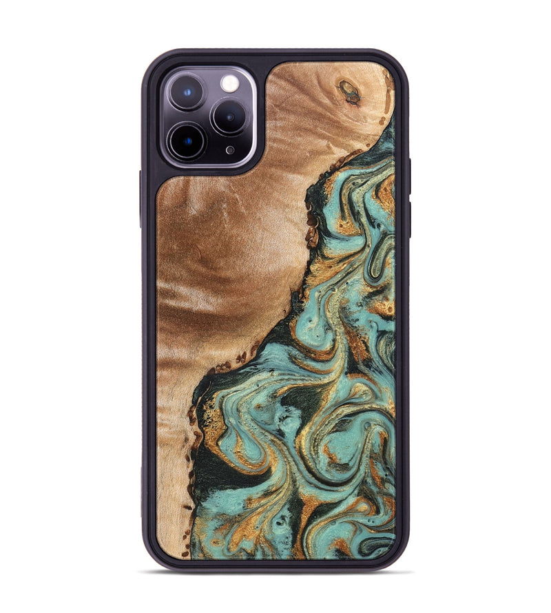 iPhone 11 Pro Max Wood Phone Case - Emmit (Green, 831485)