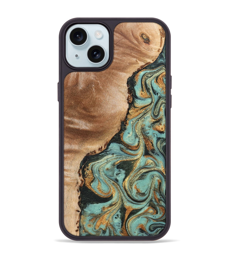 iPhone 15 Plus Wood Phone Case - Emmit (Green, 831485)