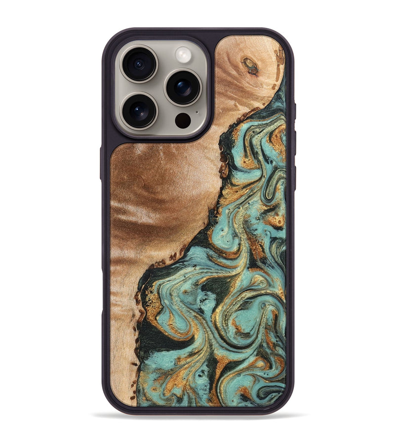 iPhone 16 Pro Max Wood Phone Case - Emmit (Green, 831485)