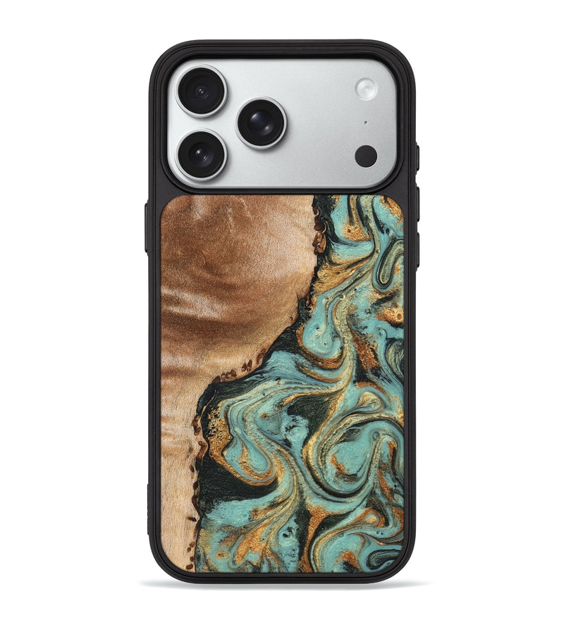 iPhone 18 Pro Max Wood Phone Case - Emmit (Green, 831485)