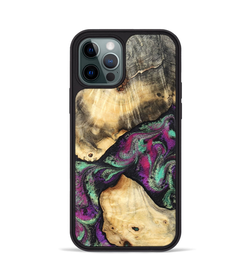 iPhone 12 Pro Wood Phone Case - Pansy (Purple, 831487)