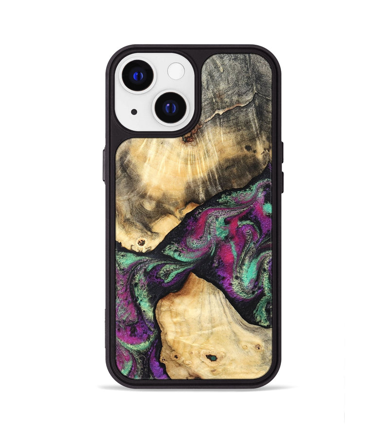 iPhone 13 Wood Phone Case - Pansy (Purple, 831487)