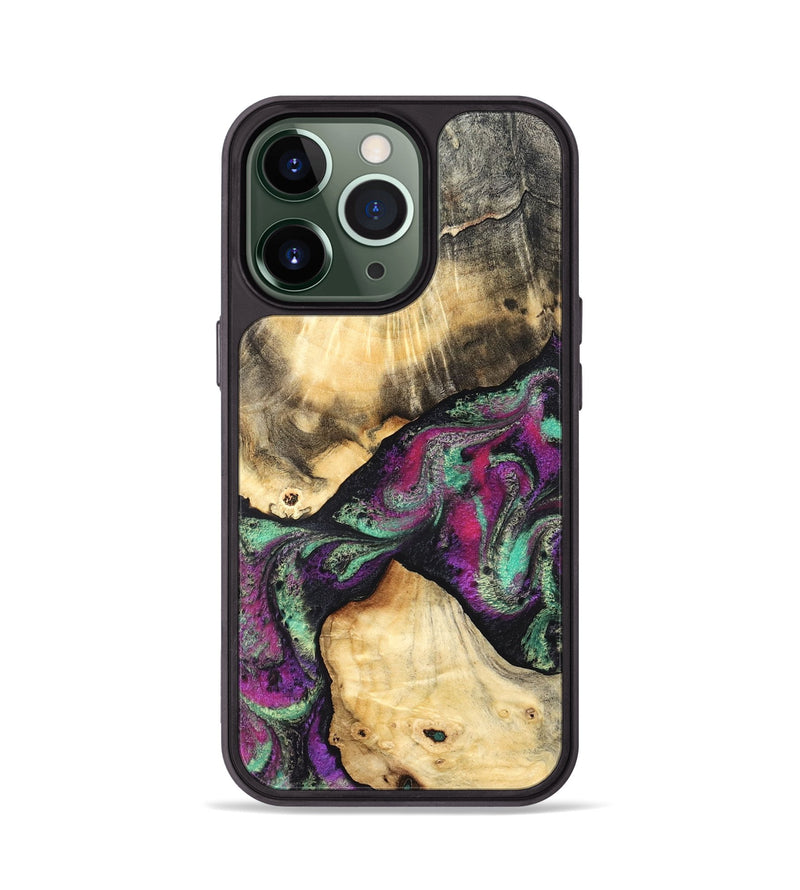 iPhone 13 Pro Wood Phone Case - Pansy (Purple, 831487)