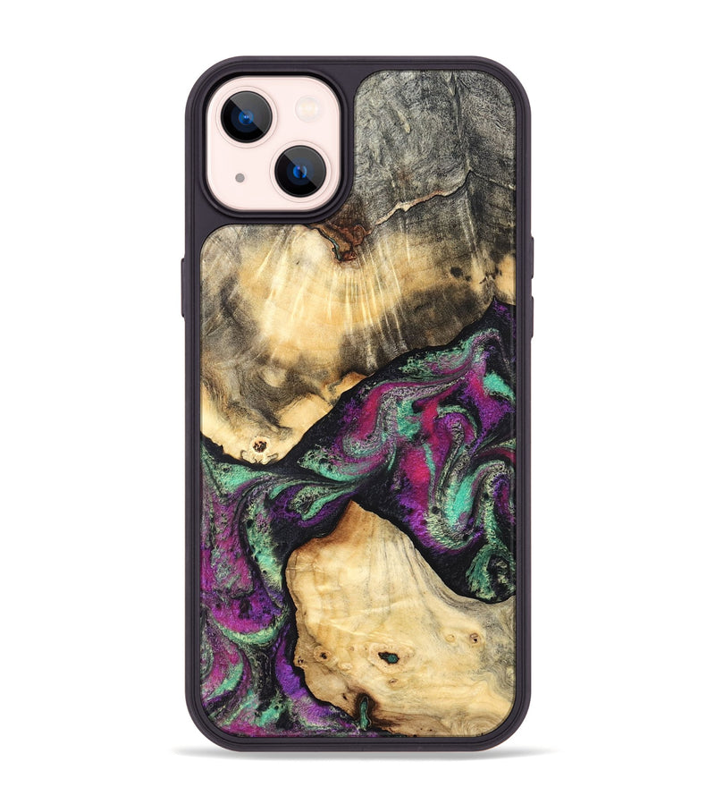 iPhone 14 Plus Wood Phone Case - Pansy (Purple, 831487)