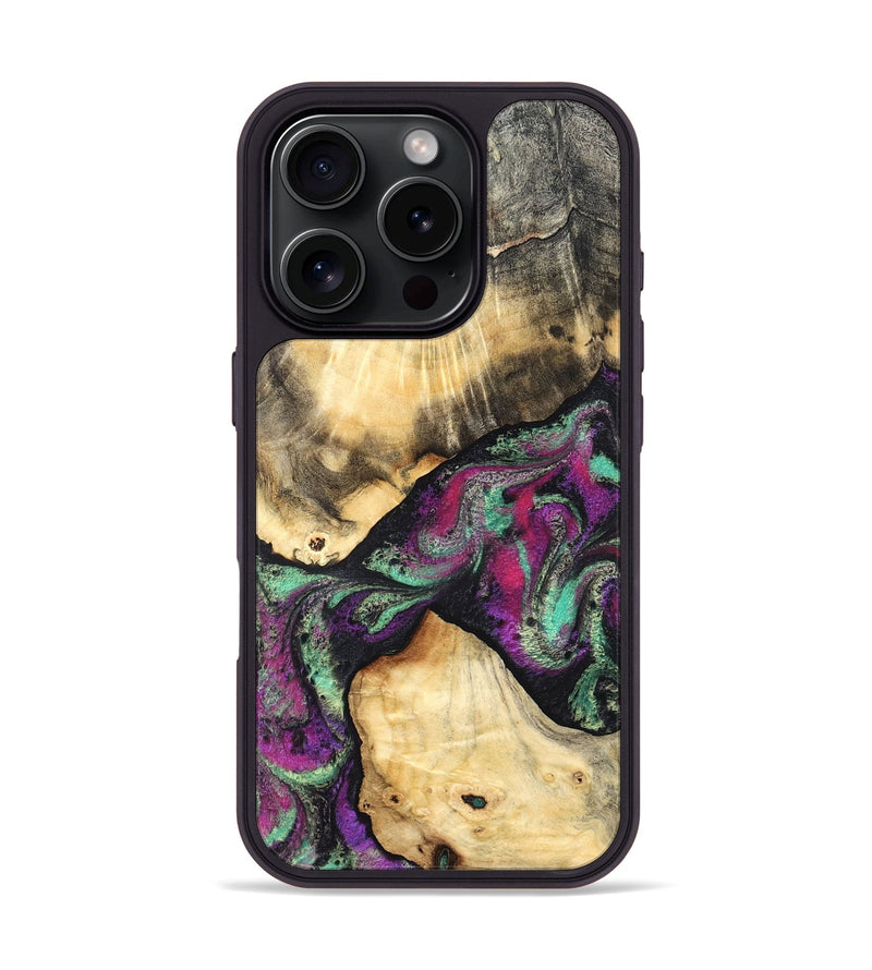 iPhone 16 Pro Wood Phone Case - Pansy (Purple, 831487)