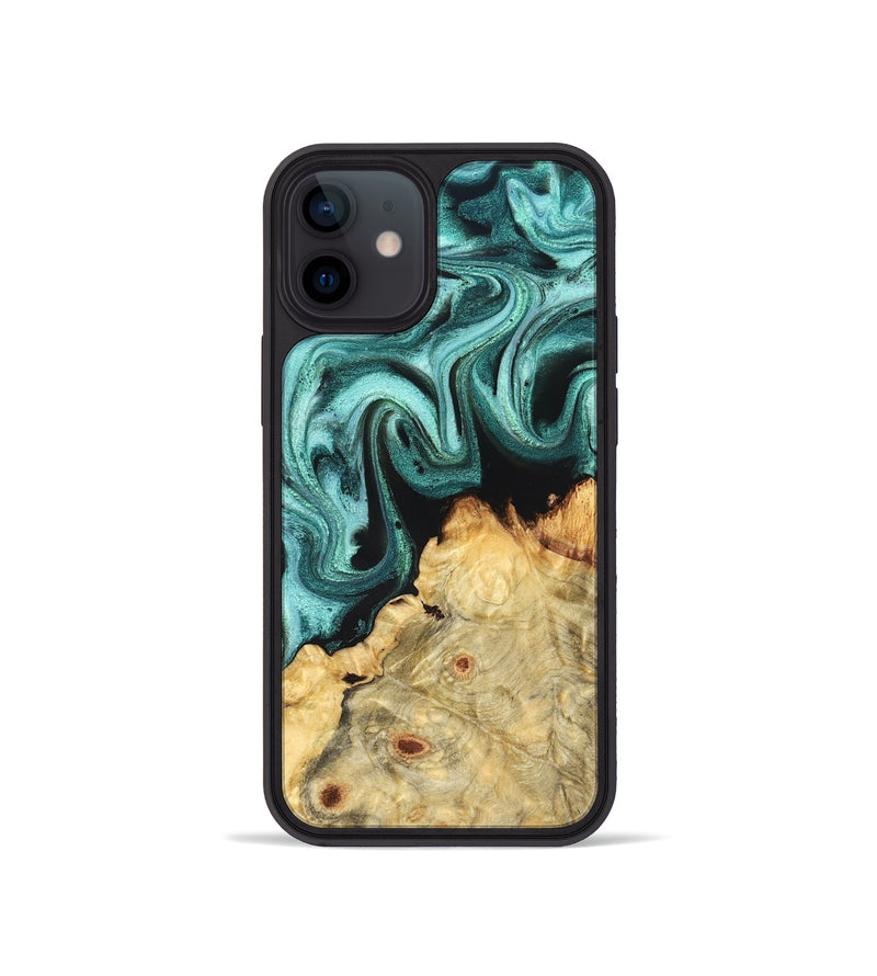 iPhone 12 mini Wood Phone Case - Fisher (Green, 831490)