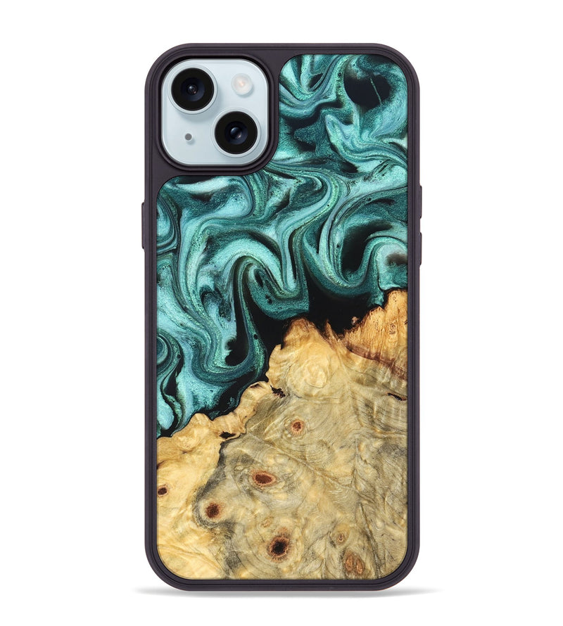 iPhone 15 Plus Wood Phone Case - Fisher (Green, 831490)