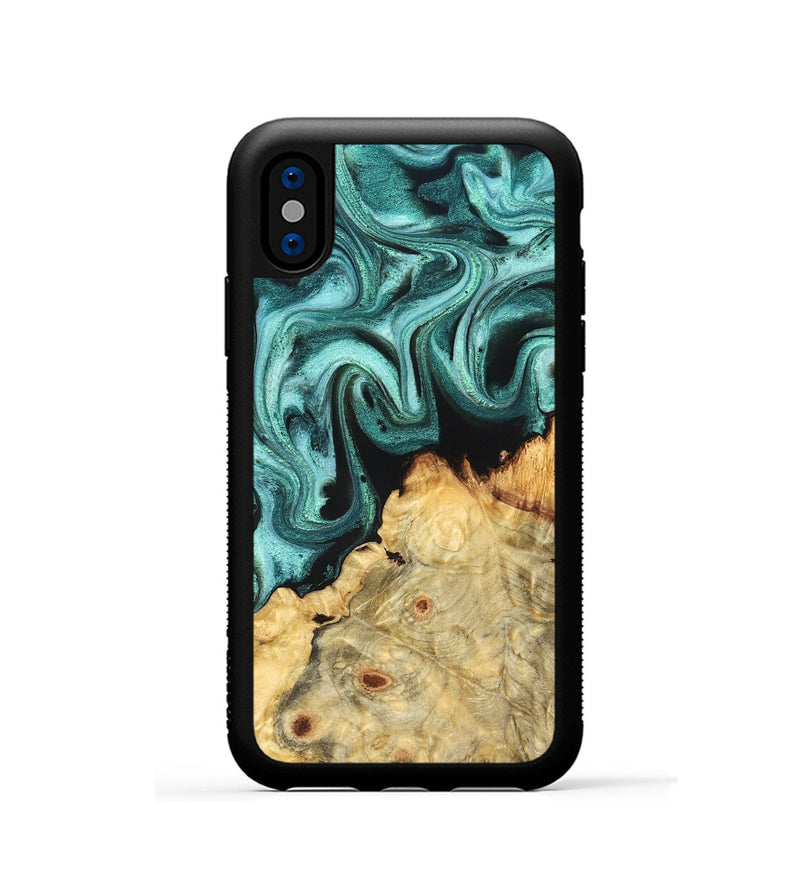 iPhone Xs Wood Phone Case - Fisher (Green, 831490)