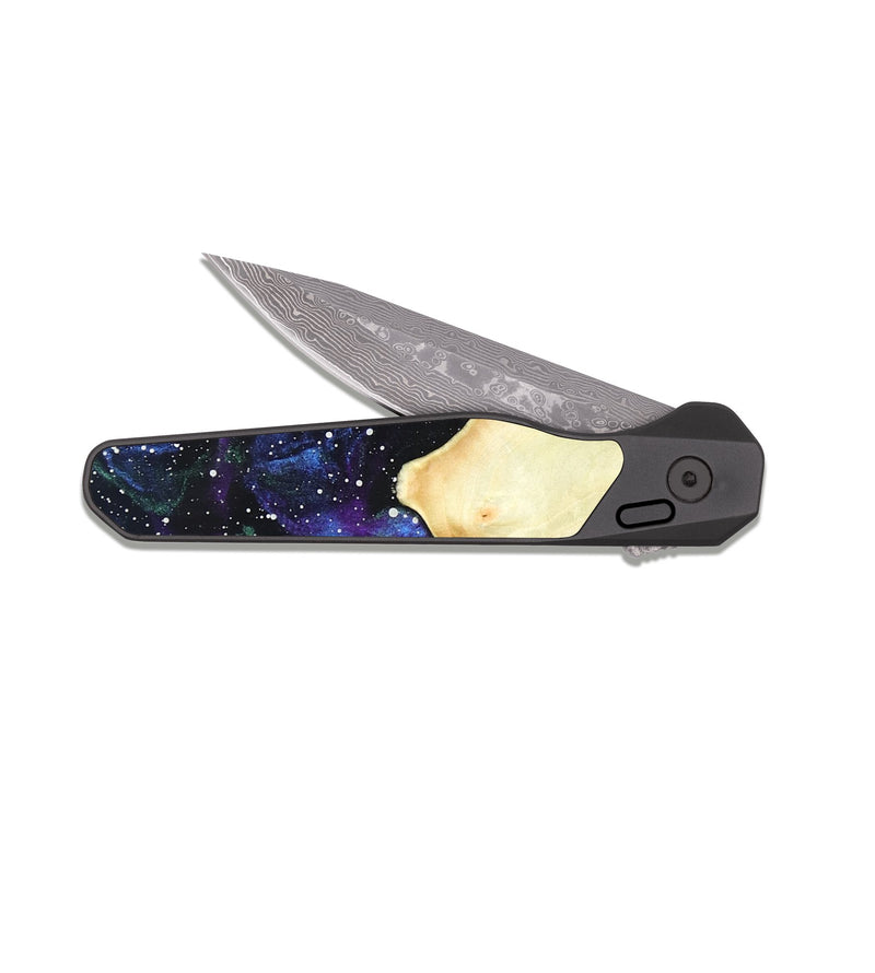 EDC Dark Damascus Wood Pocket Knife - Harley (Cosmos, 831502)