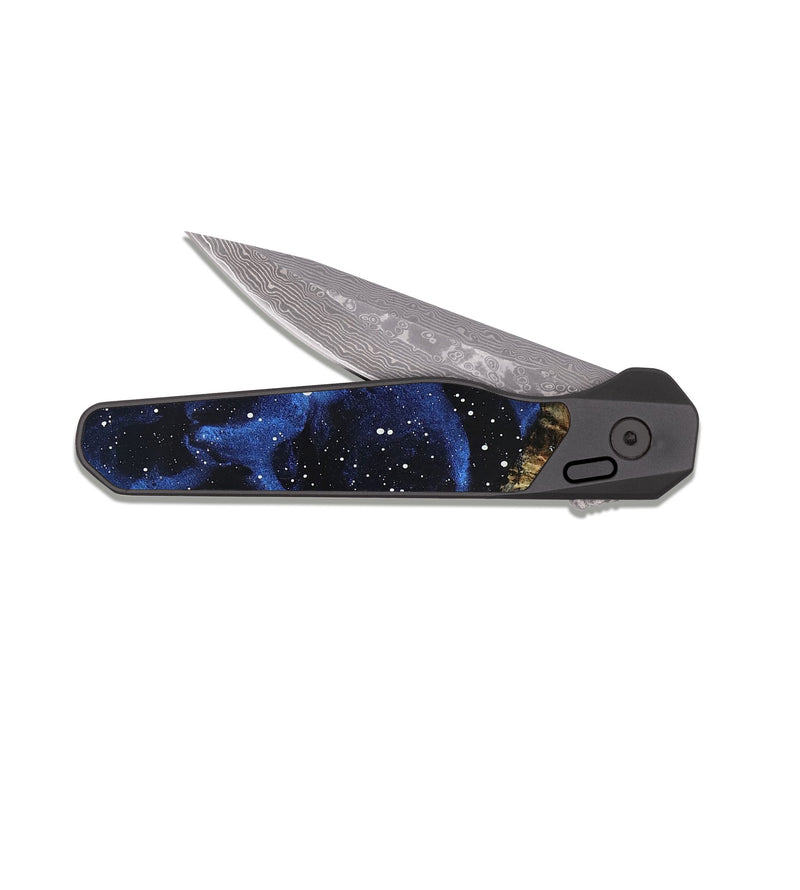 EDC Dark Damascus Wood Pocket Knife - Eliseo (Cosmos, 831521)