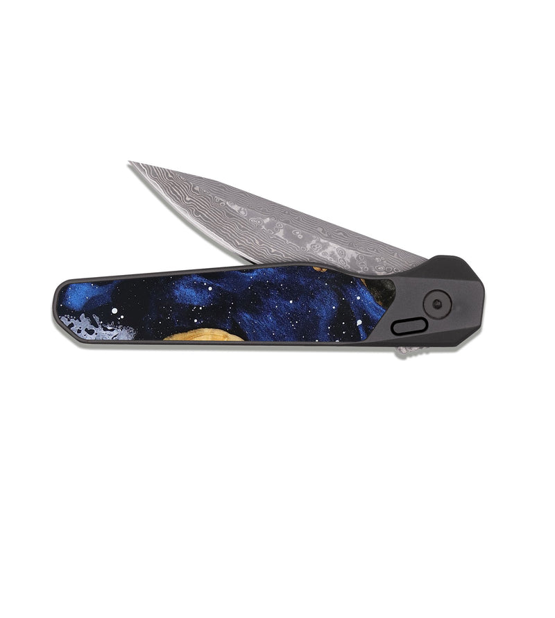 EDC Dark Damascus Wood Pocket Knife - Rusty (Cosmos, 831522)