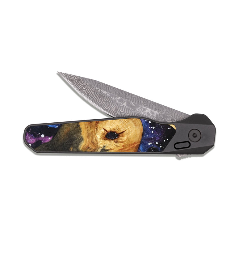 EDC Dark Damascus Wood Pocket Knife - Henery (Cosmos, 831540)