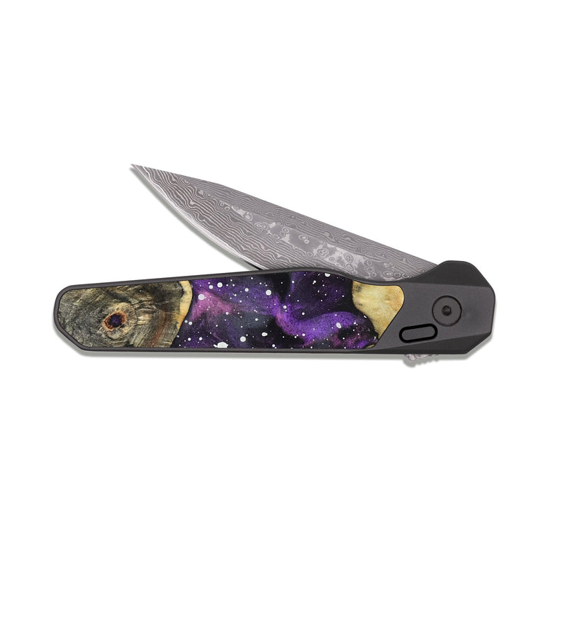 EDC Dark Damascus Wood Pocket Knife - Dorian (Cosmos, 831542)