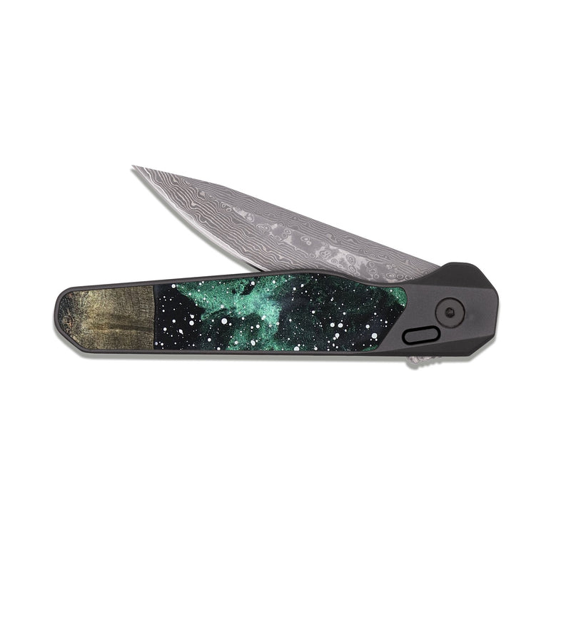 EDC Dark Damascus Wood Pocket Knife - Alannah (Cosmos, 831553)