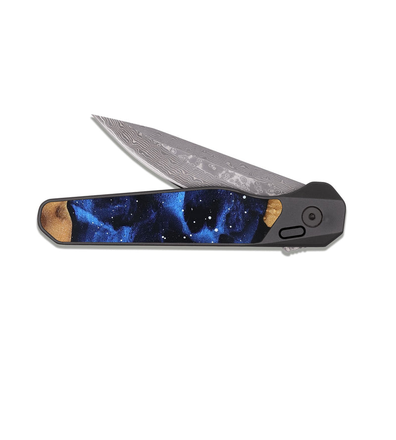 EDC Dark Damascus Wood Pocket Knife - Avyaan (Cosmos, 831568)