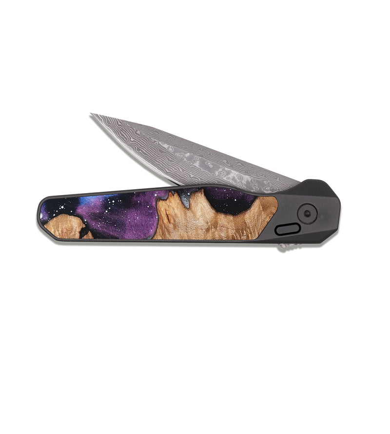 EDC Dark Damascus Wood Pocket Knife - Tonya (Cosmos, 831571)