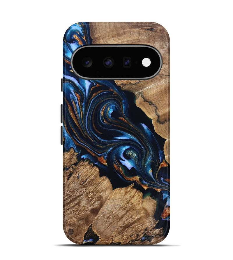 Pixel 11 Wood Live Edge Phone Case - Clayton (Teal & Gold, 831595)