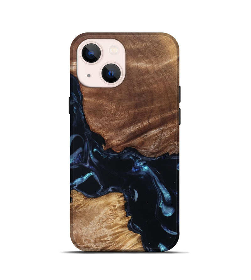 iPhone 13 mini Wood Live Edge Phone Case - Kirby (Blue, 831597)