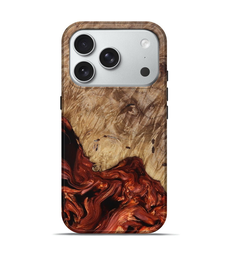 iPhone 18 Pro Wood Live Edge Phone Case - Haskell (Red, 831604)
