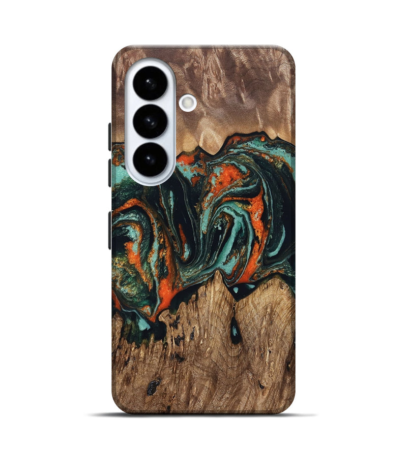 Galaxy S26 Wood Live Edge Phone Case - Lina (Green, 831605)