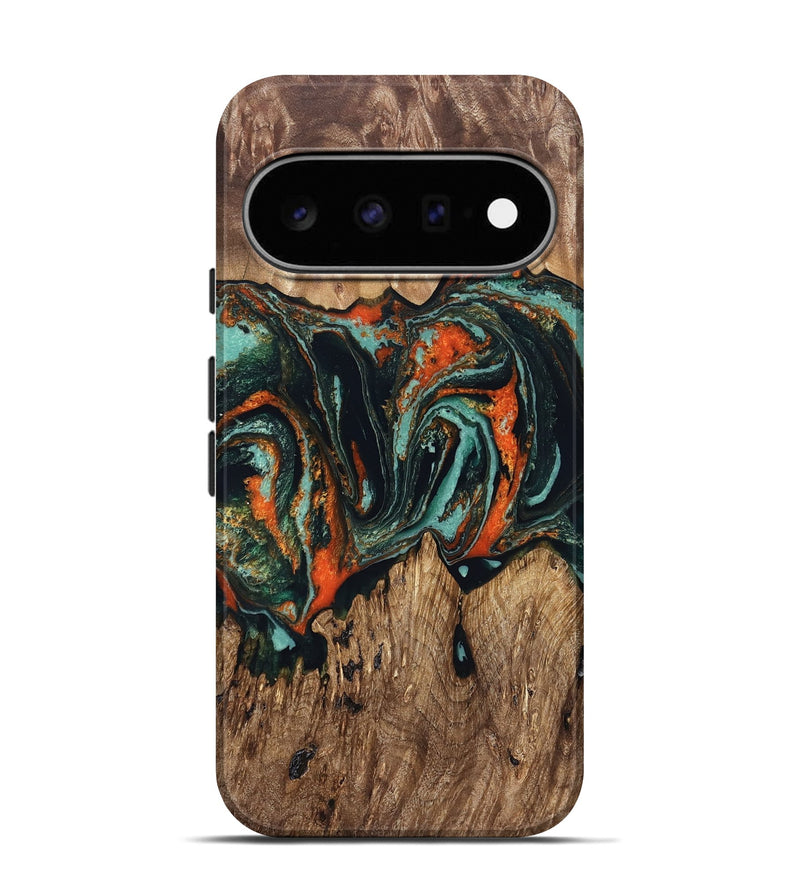 Pixel 11 Pro Wood Live Edge Phone Case - Lina (Green, 831605)