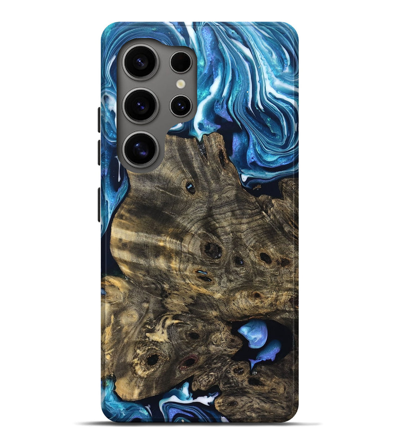 Galaxy S25 Ultra Wood Live Edge Phone Case - Fabiola (Blue, 831606)